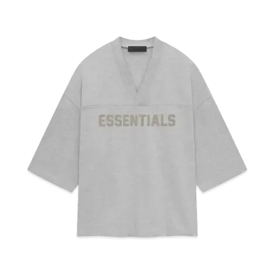 FEAR OF GOD ESSENTIALS Heavy Jersey Football Tee "Light Heather Grey"