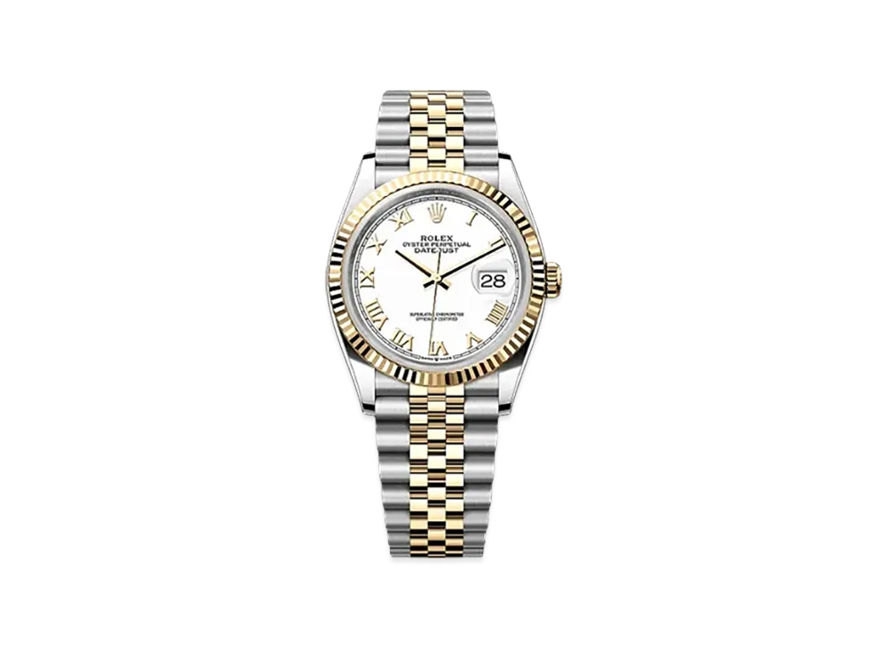 ROLEX Datejust 36 Oystersteel & Yellow Gold "White"
