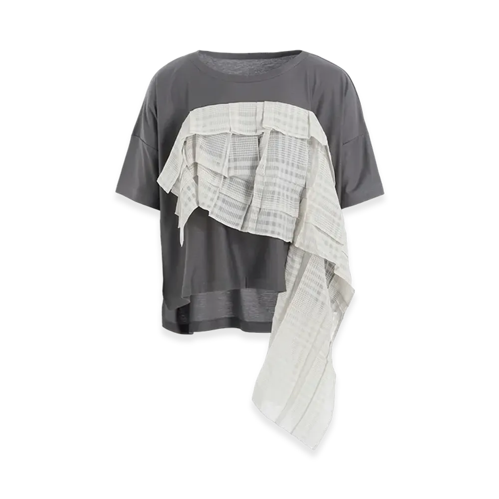 Y's Lyocell/Cotton Half Sleeve T "Grey"