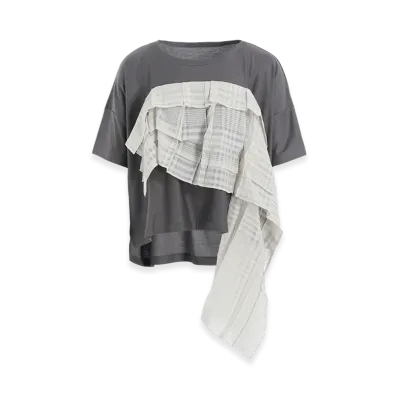 Y's Lyocell/Cotton Half Sleeve T "Grey"