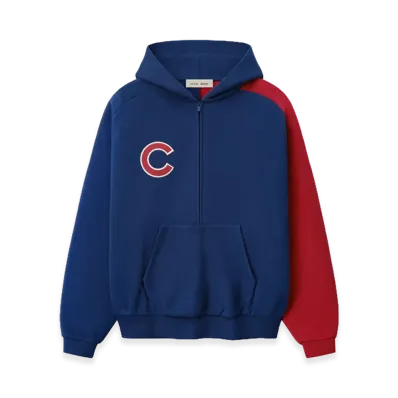FEAR OF GOD x MLB Cubs Raglan Half Zip Sport Hoodie "Estate Blue Stone Red"