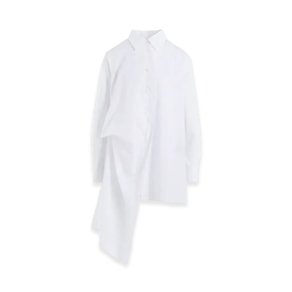 Yohji Yamamoto 100/-Khadi L Draped Blouse "White"