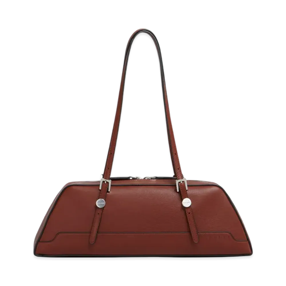 MARNI Dot Long Duffle Bag in Leather "Wild Cherry"