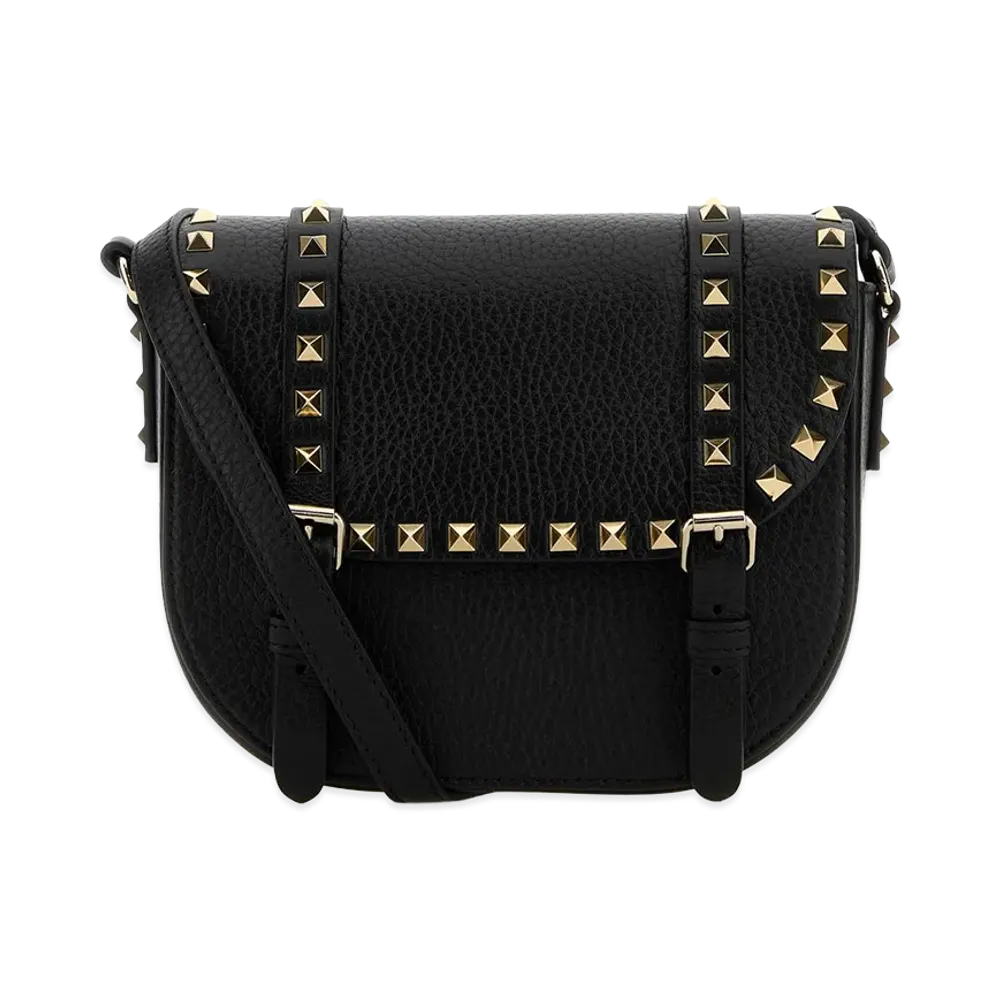 Valentino Women's Leather Rockstud Crossbody Bag "Black"