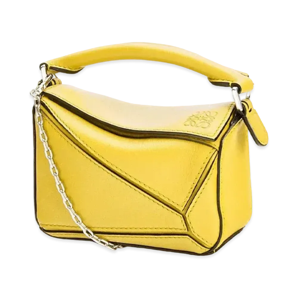 LOEWE Nano Puzzle Bag In Classic Calfskin "Yellow"
