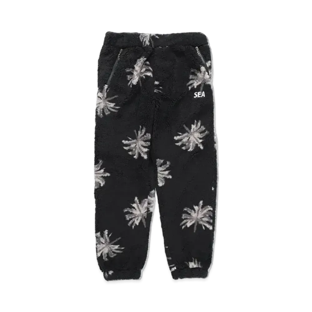 WIND AND SEA Palm Tree (pattern) Fleece Pt "Black"