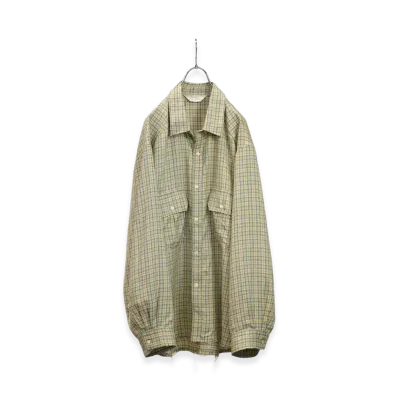 ANCELLM Nel Check Over Work Shirt "Cream"