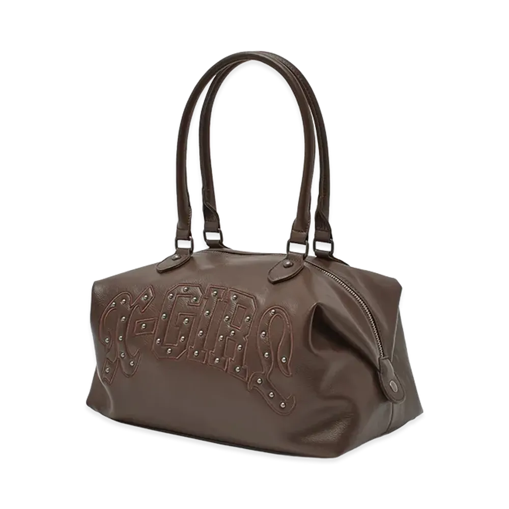 X-Girl Studded Logo 2Way Bag "Brown"
