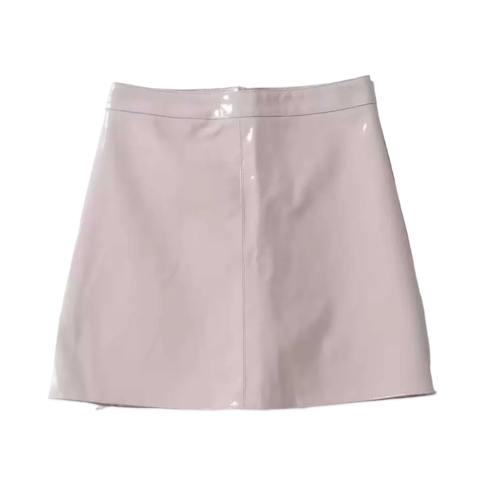 atmos pink Enamel Trapezoid Mini Sk "Beige"