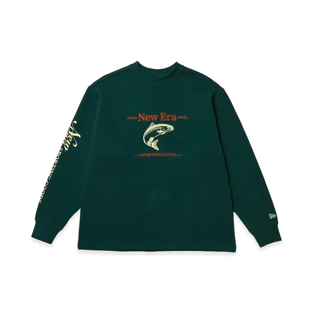 NEW ERA OUTDOOR x Takayuki Ohashi L/S Waffle T-Shirt Fish "Green"