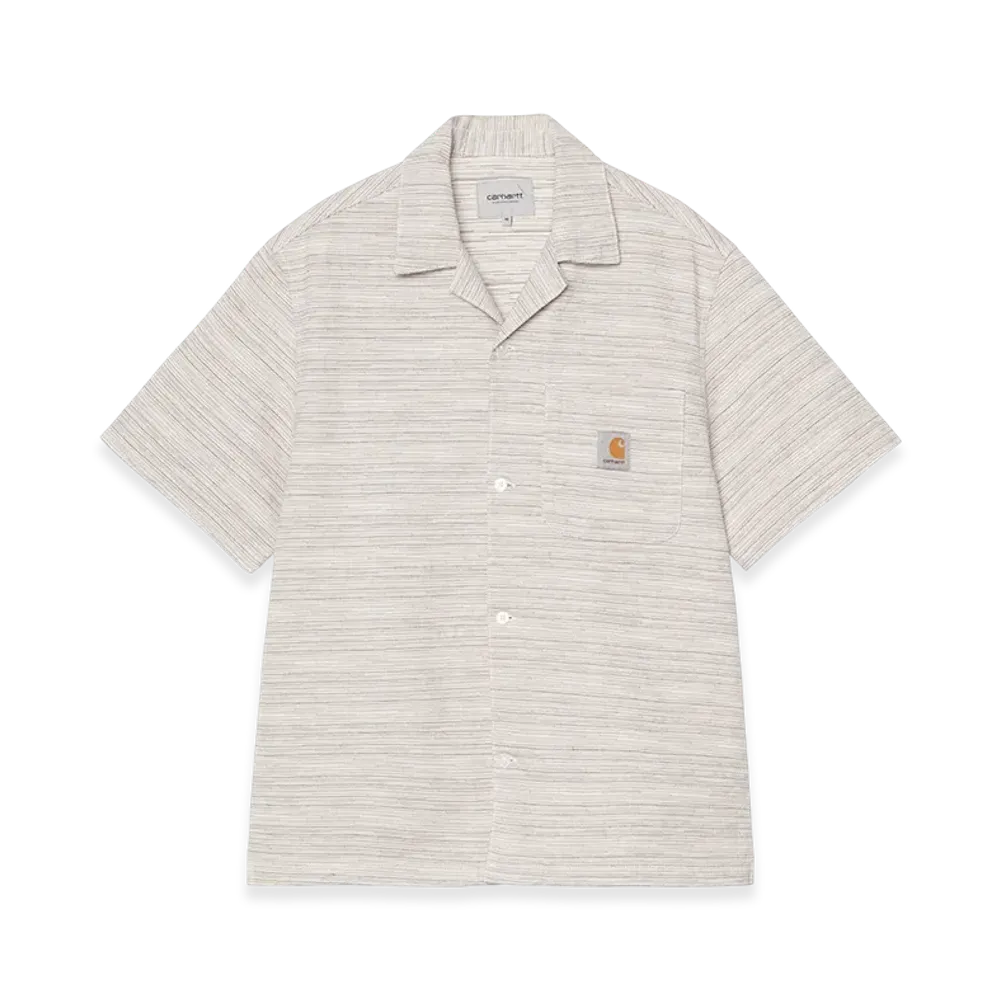 Carhartt WIP S/S Gellar Shirt Gellar Stripe "Wax (rinsed)"