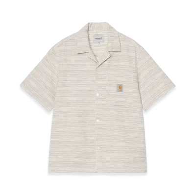 Carhartt WIP S/S Gellar Shirt Gellar Stripe "Wax (rinsed)"