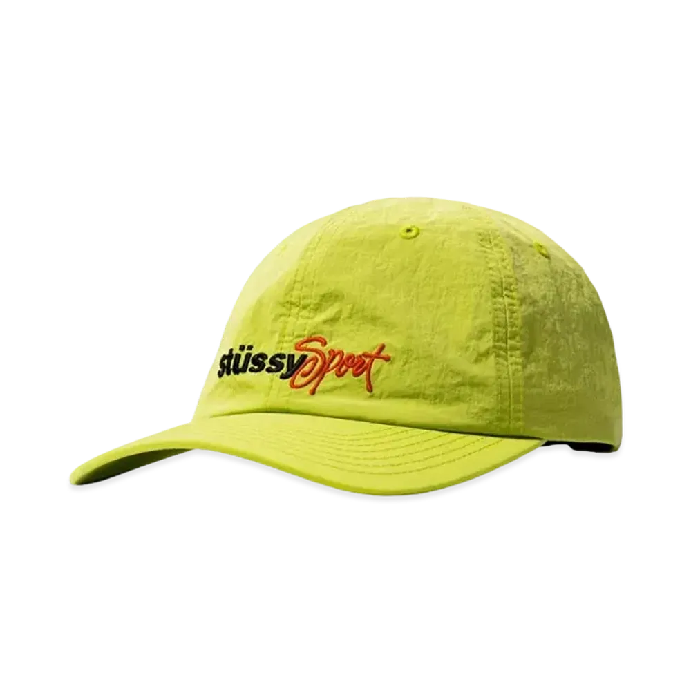 Stussy WASHED NYLON SPORTS CAP "Lime"