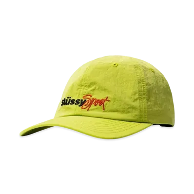 Stussy WASHED NYLON SPORTS CAP "Lime"