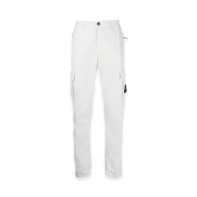 Stone Island 303WA Brushed Cotton Canvas Garment Dyed Cargo Pants - 22SS "Ice"