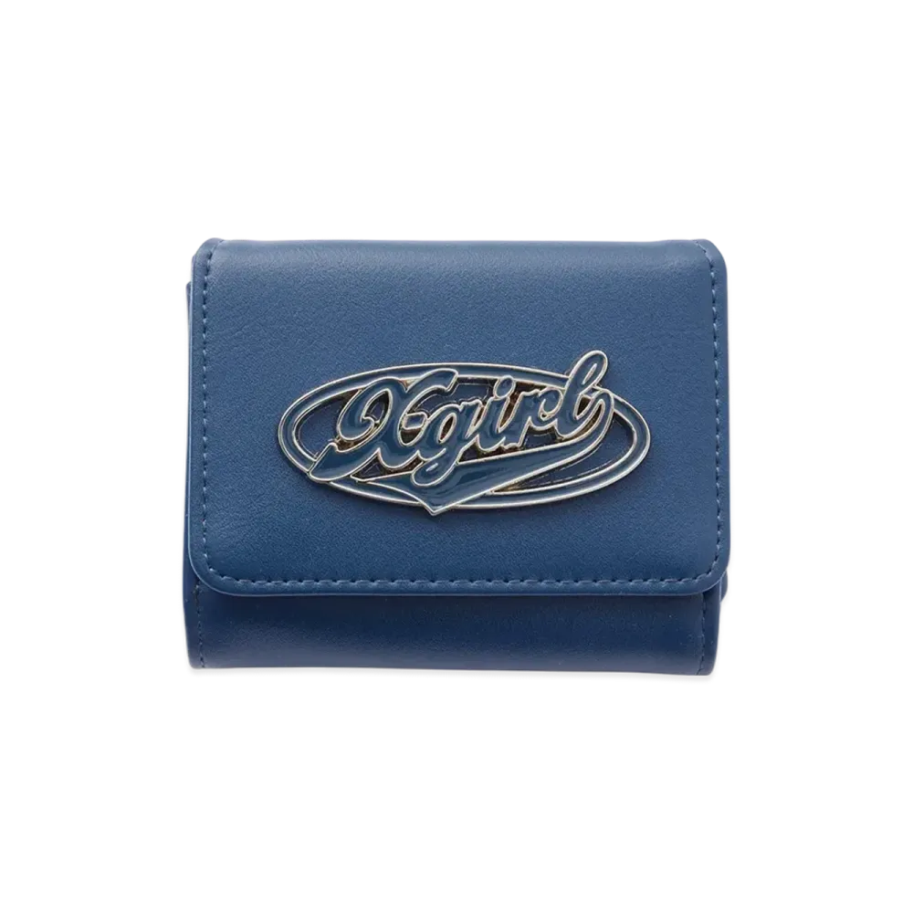 X-Girl Color Oval Logo Buckle Mini Wallet "Navy"