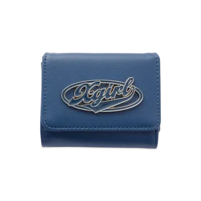 X-Girl Color Oval Logo Buckle Mini Wallet "Navy"