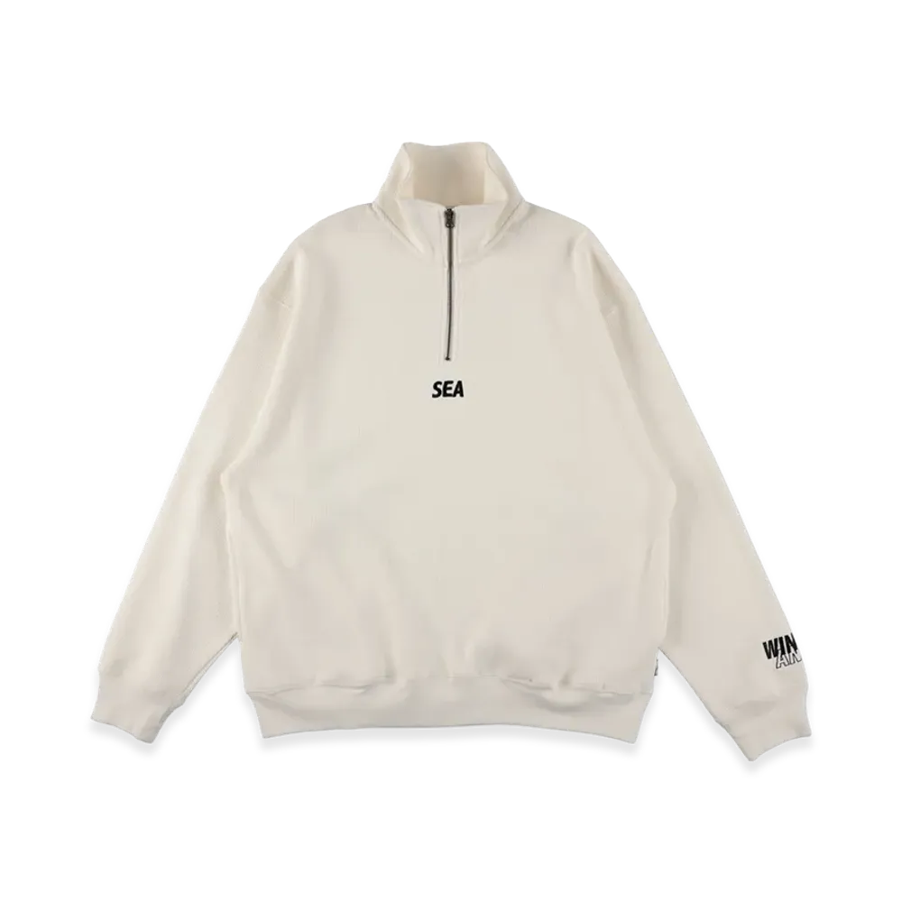 WIND AND SEA Heavy Waffle Half Zip Sweatshirt "Off White"