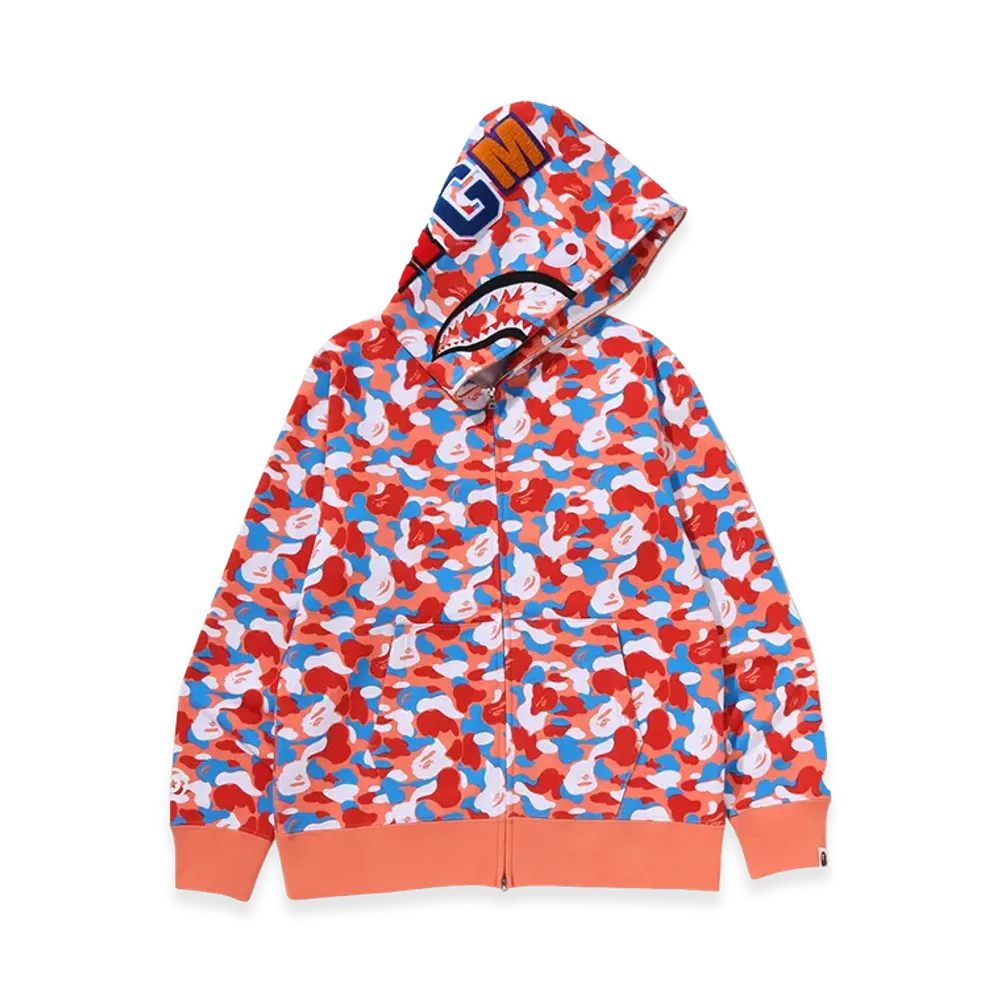 A BATHING APE Bape Store One Fukuoka Bldg. Shark Full Zip Hoodie "Multi"