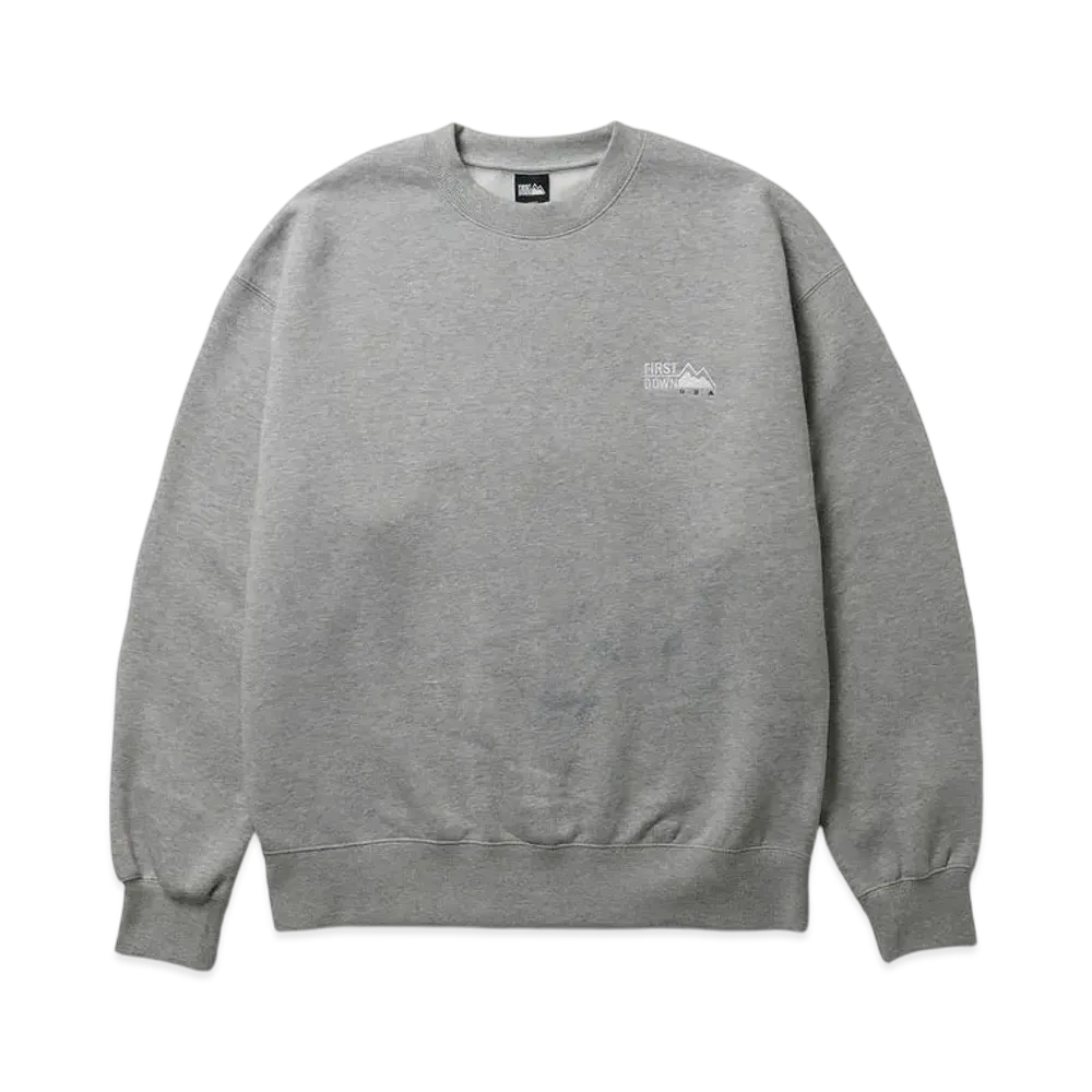 FIRST DOWN Logo Crew Sweat "Grey"