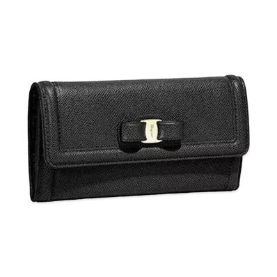 Salvatore Ferragamo Vara Bow Continental Wallet "Black"