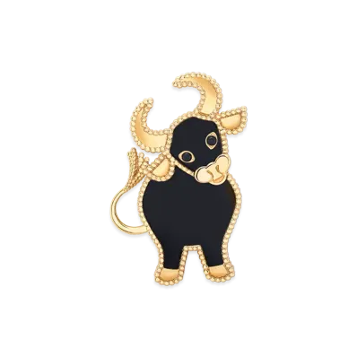 Van Cleef & Arpels Lucky Animals Ox clip "18K Yellow gold/Onyx"