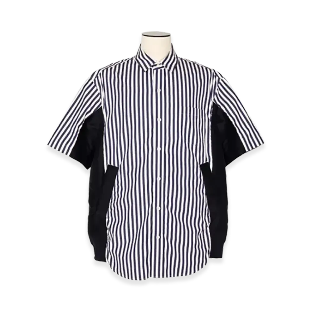 sacai Cotton Poplin Shirt "Navy/Navy Stripe"