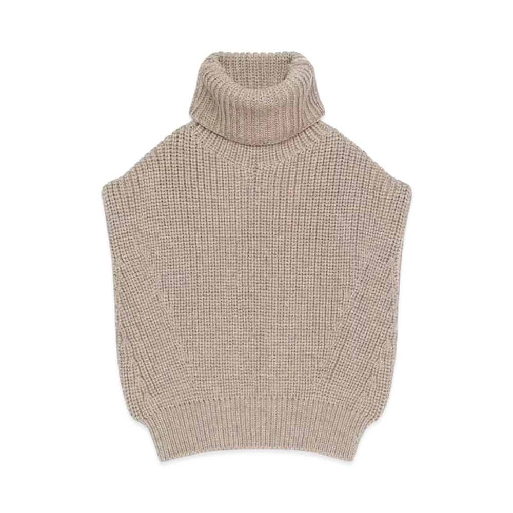 GIVENCHY Sleeveless Turtleneck Sweater In Wool "Beige"