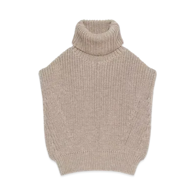GIVENCHY Sleeveless Turtleneck Sweater In Wool "Beige"