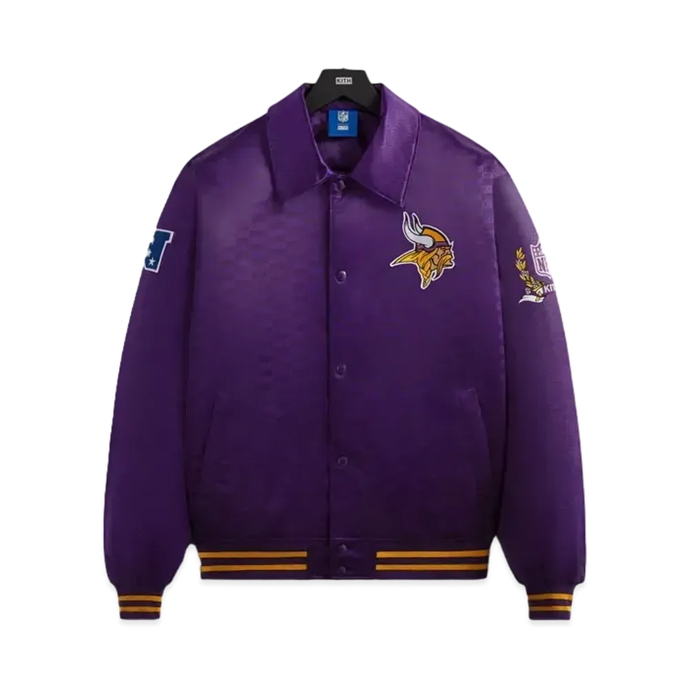 Kith x the NFL: Vikings Satin Bomber Jacket "Cover"