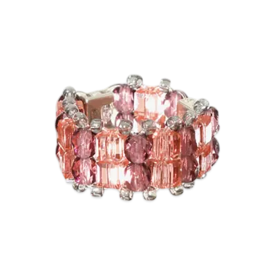 NEEDLES Crystal Beads Double Row Ring "Pink"