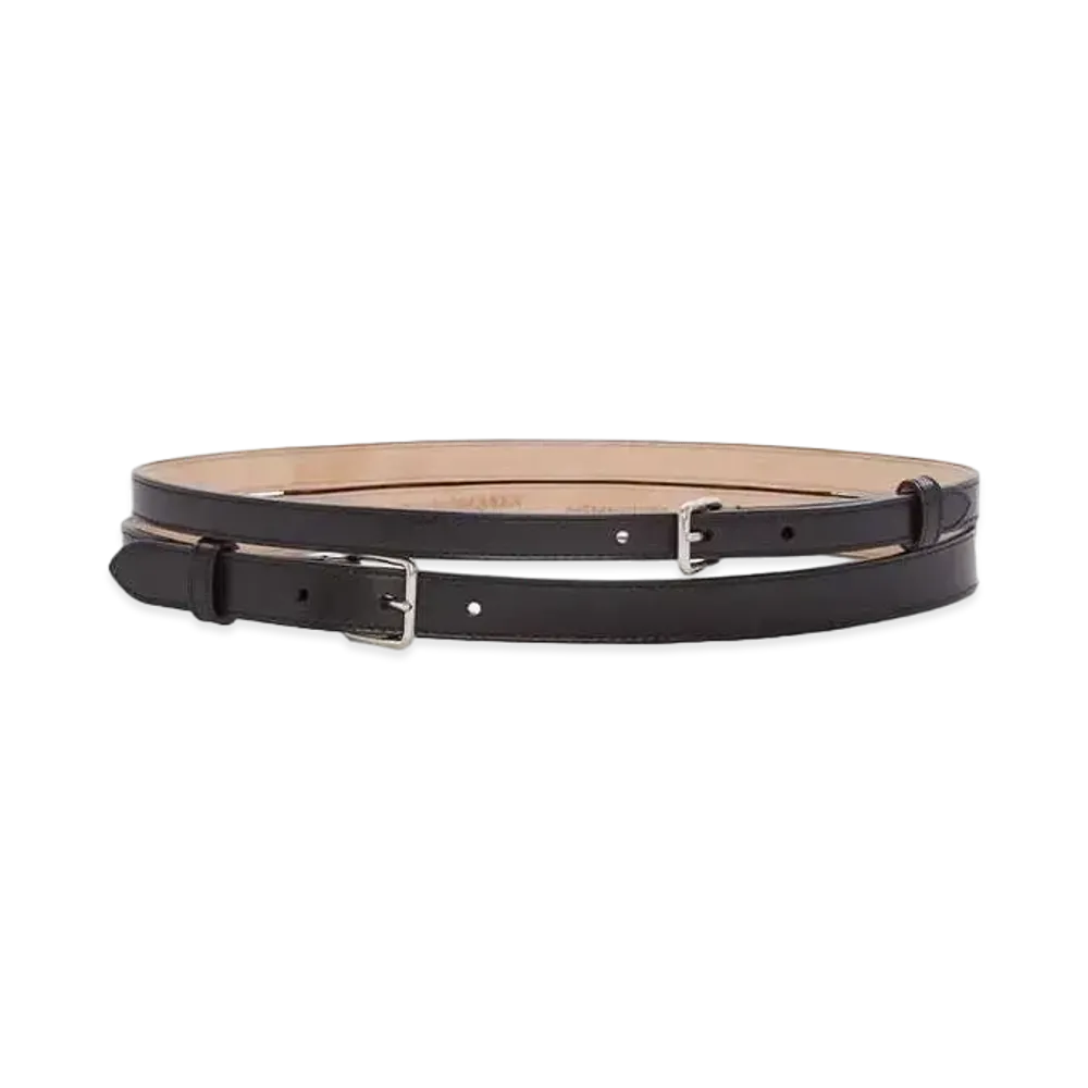 Alexander McQUEEN Thin Double Belt "Black"