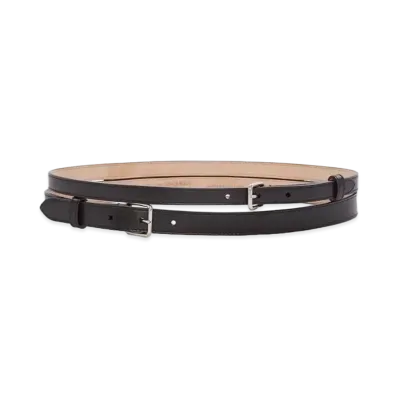 Alexander McQUEEN Thin Double Belt "Black"
