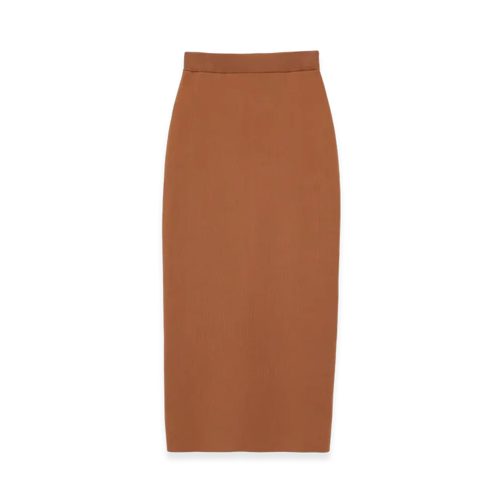 CLANE x Minami Tanaka Straight Knit Skirt "Beige"