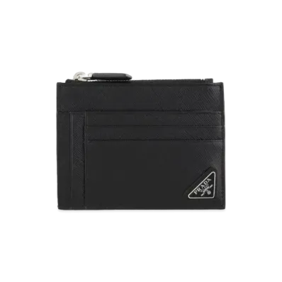 PRADA Saffiano Leather Card Holder "Black"