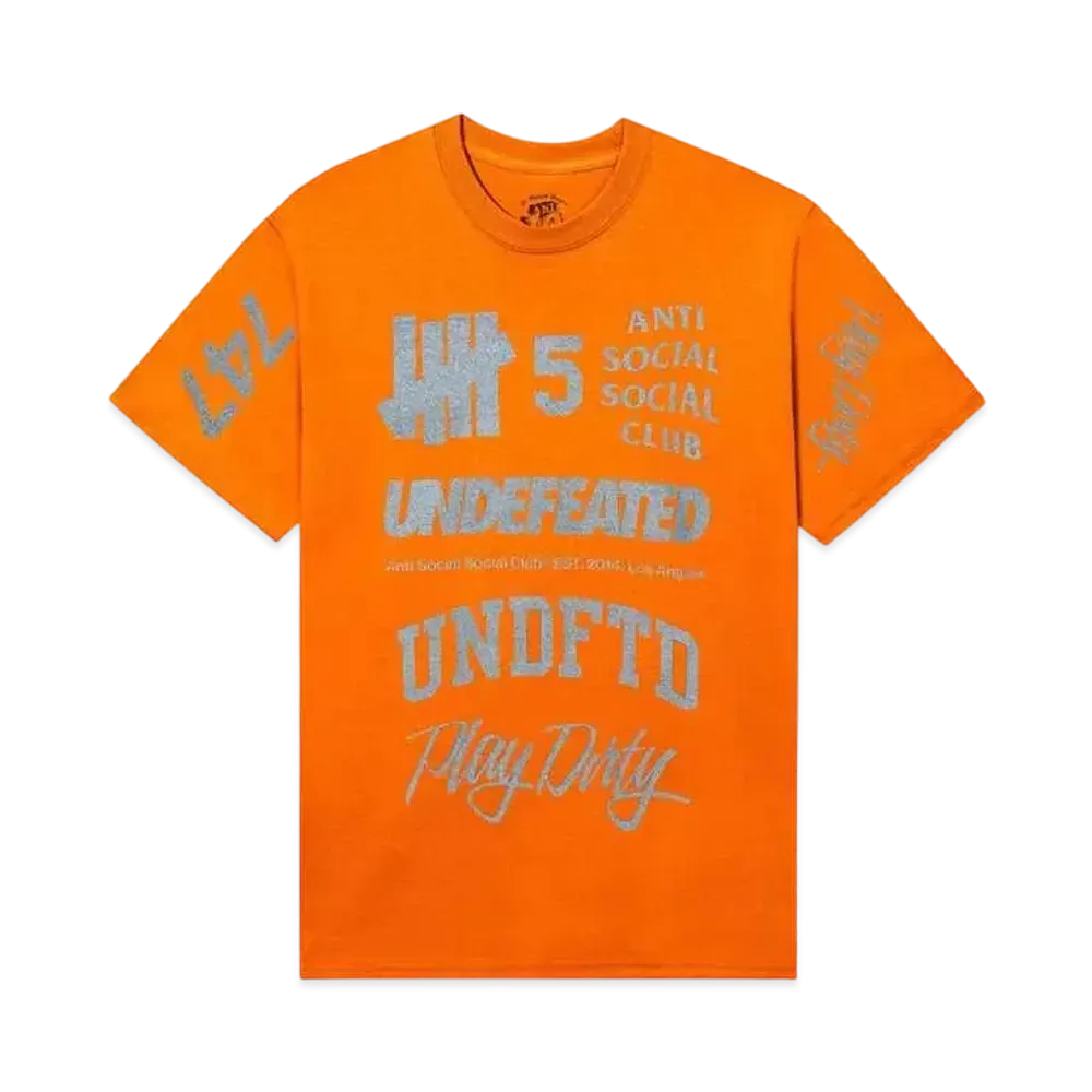 ANTI SOCIAL SOCIAL CLUB x Undefeated Schizophrenia Reflective Tee "Safety Orange"