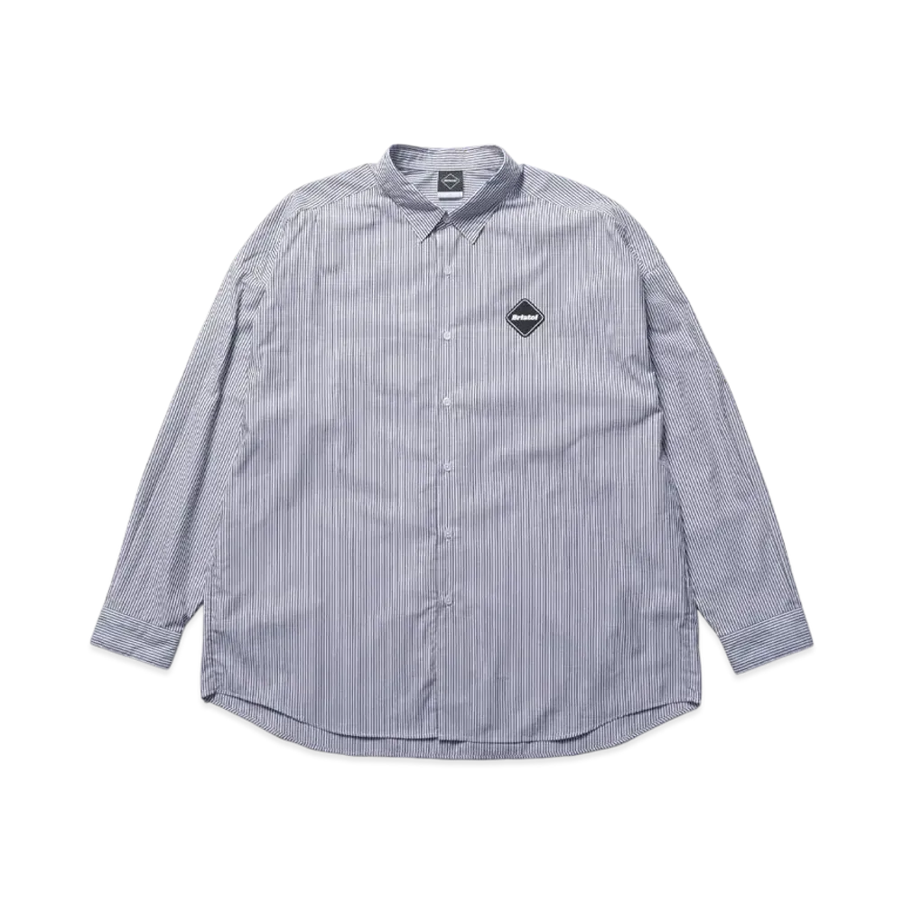 F.C.Real Bristol Big Logo L/S Baggy Shirt "Navy Stripe"