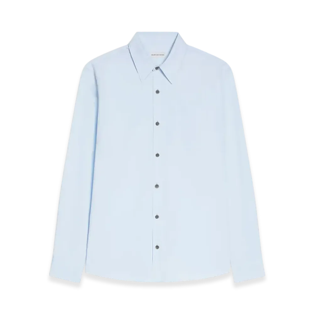 DRIES VAN NOTEN Fitted Cotton Shirt "Light blue"