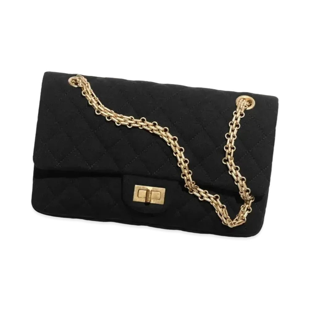 CHANEL 2.55 Handbag Wool Jersey "Black"