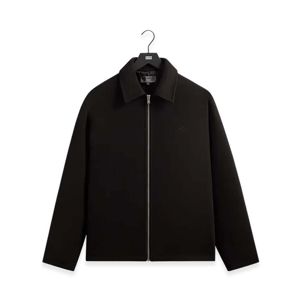 Kith Felted Jersey Lane Coaches Jacket "Black"
