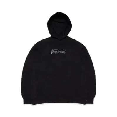 Supreme x KAWS Chalk Logo Hooded Sweatshirt "Black"(2021)