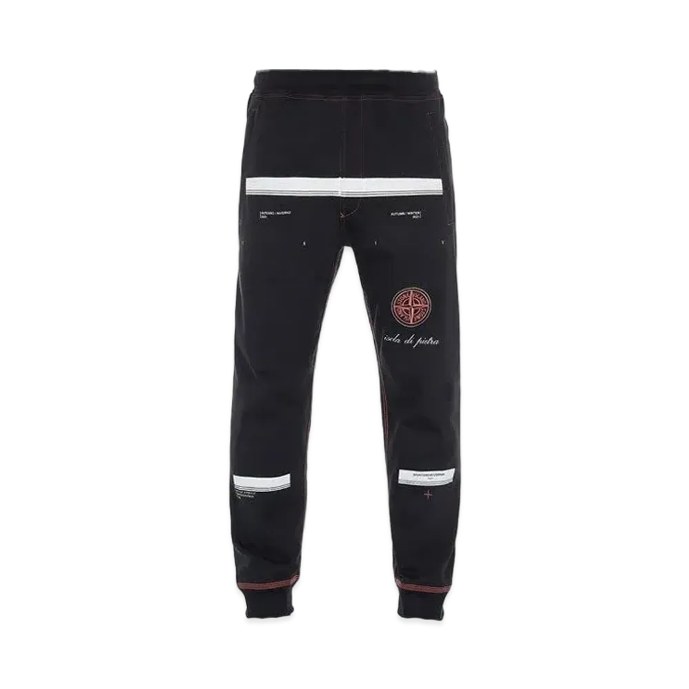 Stone Island 65595 GAUZED COTTON JERSEY_'ULTRA INSTITUTIONAL FOUR-FIVE' PRINT_REGULAR FIT "Black"