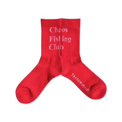 Chaos Fishing Club 1PAC LOGO SOCKS "RED"