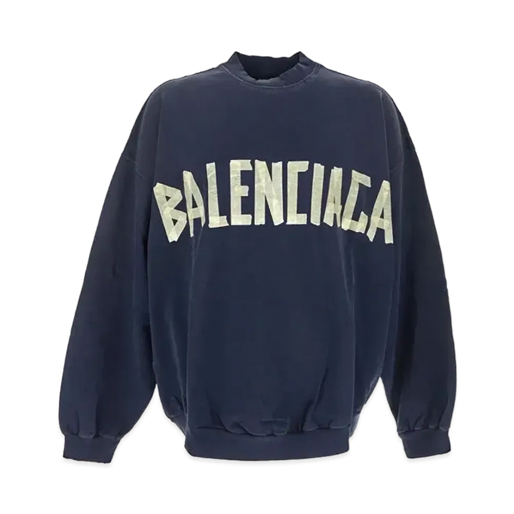 BALENCIAGA MENS Tape Type Sweatshirt "Blue"