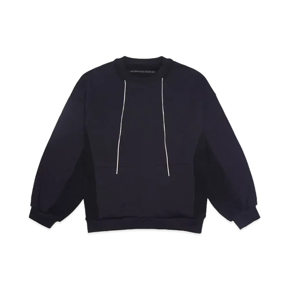 my beautiful landlet TIGHT TENION FLEECY FABRIC CREW NECK SWEATSHIRT"NVY"