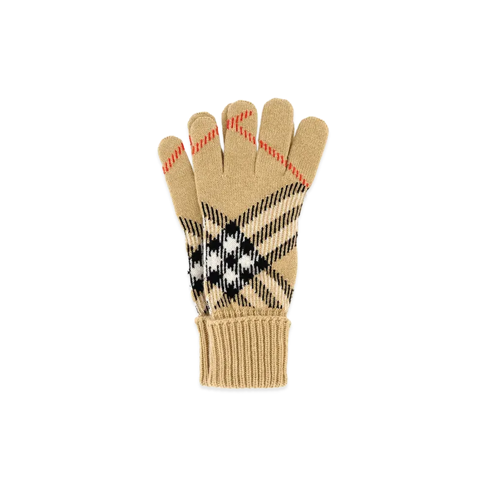 Burberry Embroidered Cashmere Blend Gloves "Printed"
