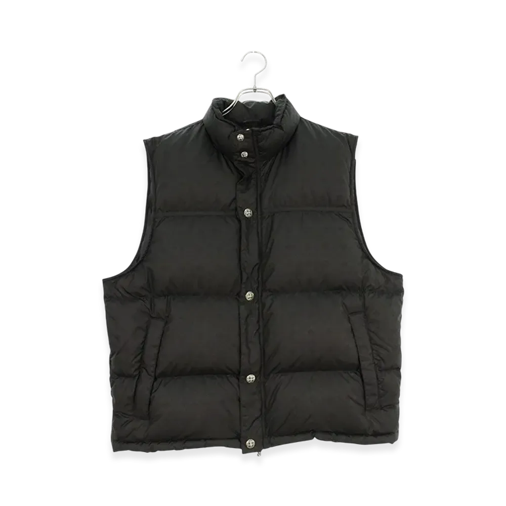 Chrome Hearts Stiff CH Plus All Over Pattern Crossball Button Nylon Down Vest "Black"