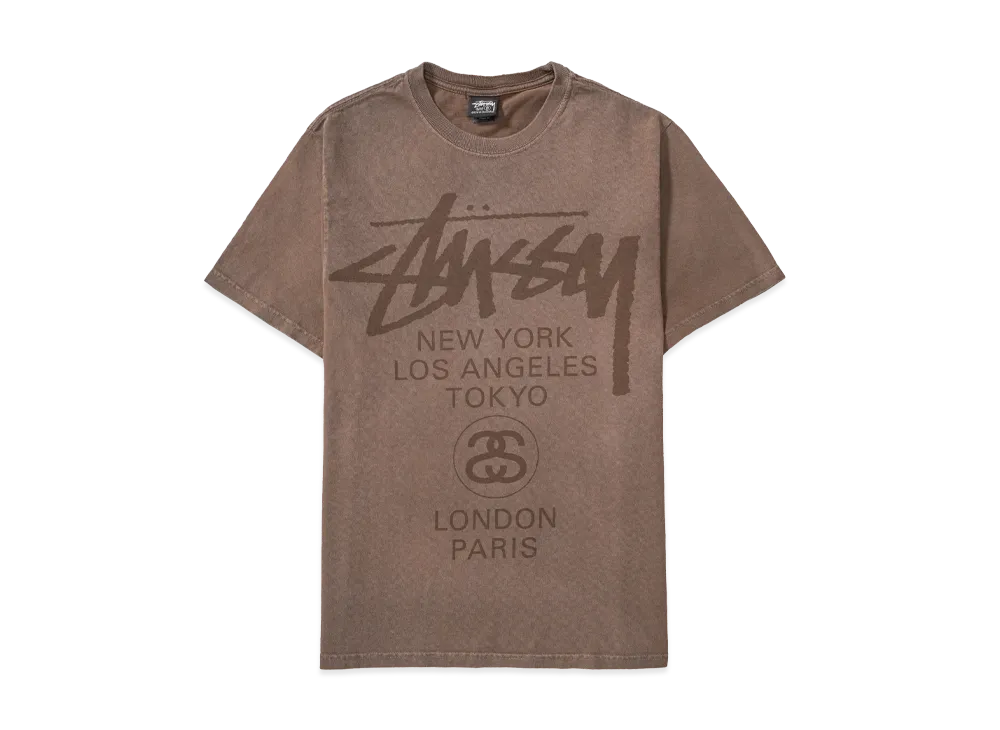 Stussy World Tour Tee "Sun Faded Brown"