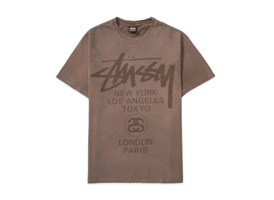 Stussy World Tour Tee "Sun Faded Brown"