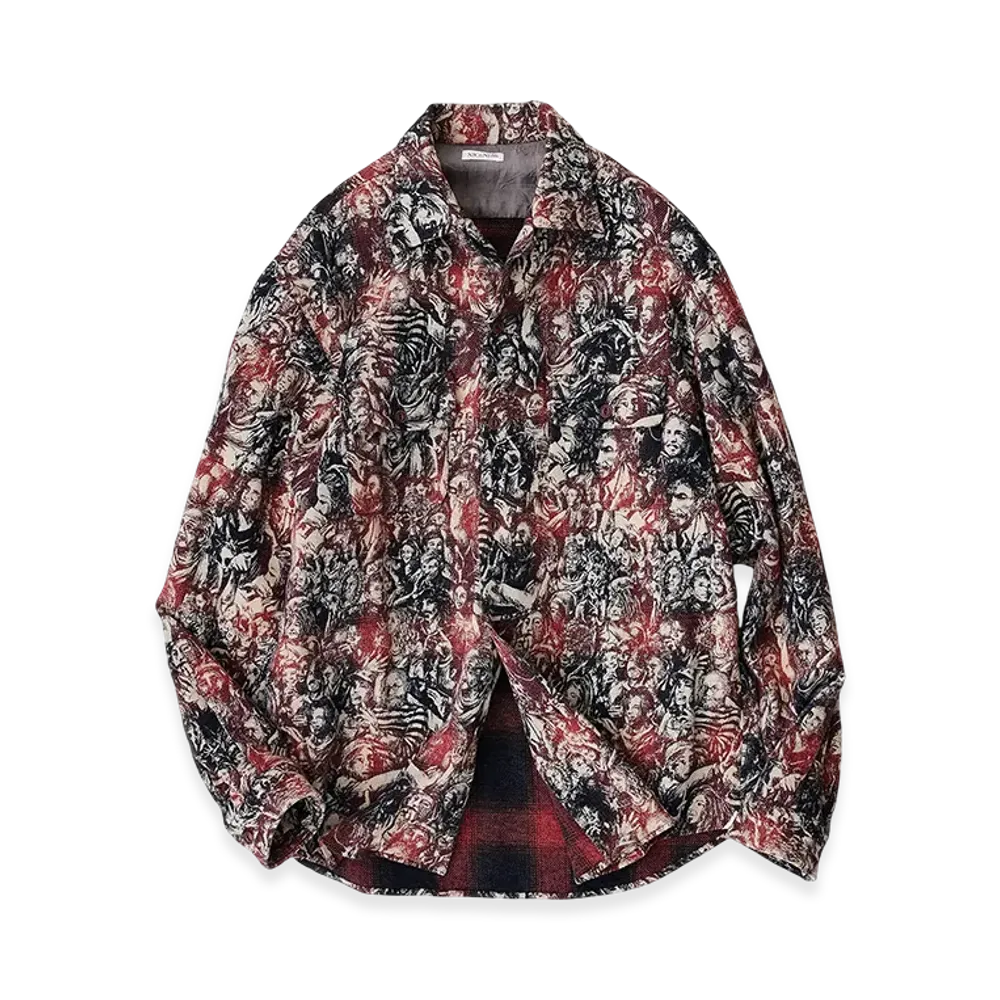 NICENESS Strobe FlaNNel Shirt Long Sleeve - Woodstock Cotton "Red"